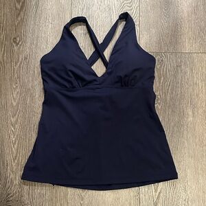 Athleta Navy Crisscross One-Piece Swim Top